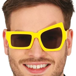 NEU Brille hochgezogene Augenbraue, gelb