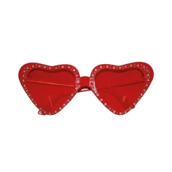 NEU Brille mit Herzgläsern und Brillies, rot