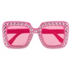 NEU Brille Party pink, mit Schmucksteinen