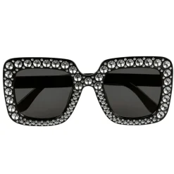 NEU Brille Party schwarz, mit Schmucksteinen