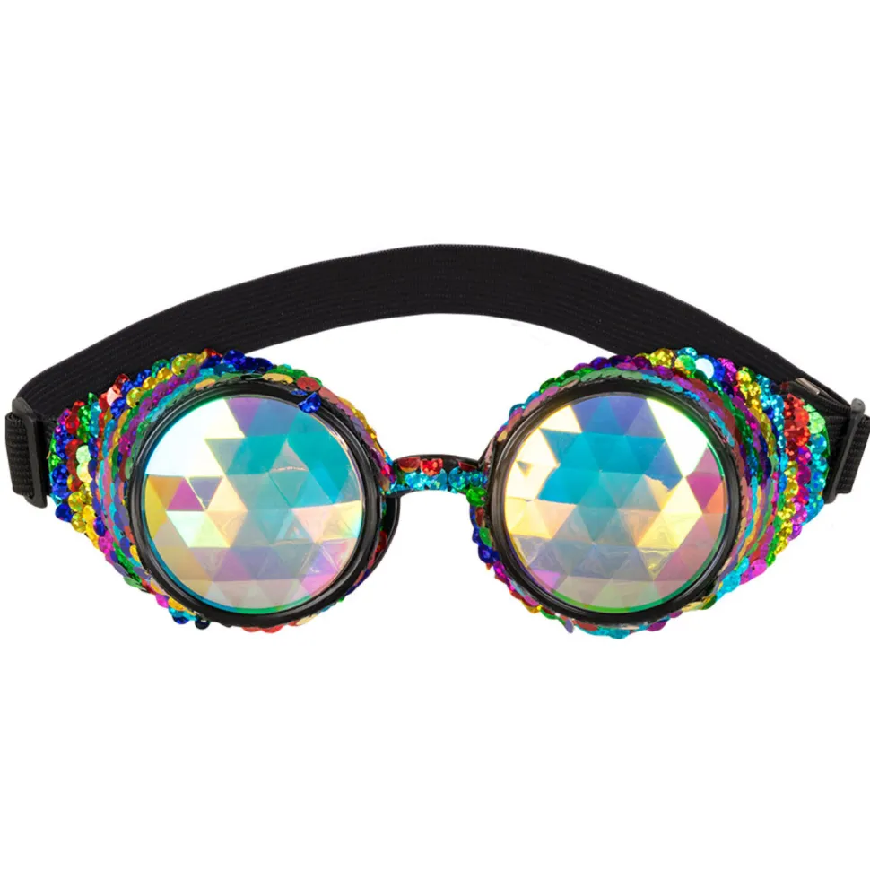 NEU Brille Regenbogen Pailletten, größenverstellbar