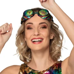 NEU Brille Regenbogen Pailletten, größenverstellbar