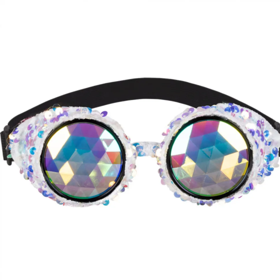 NEU Brille Silber Pailletten, größenverstellbar