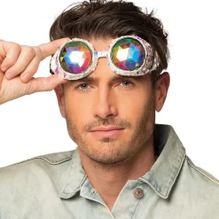 NEU Brille Silber Pailletten, größenverstellbar