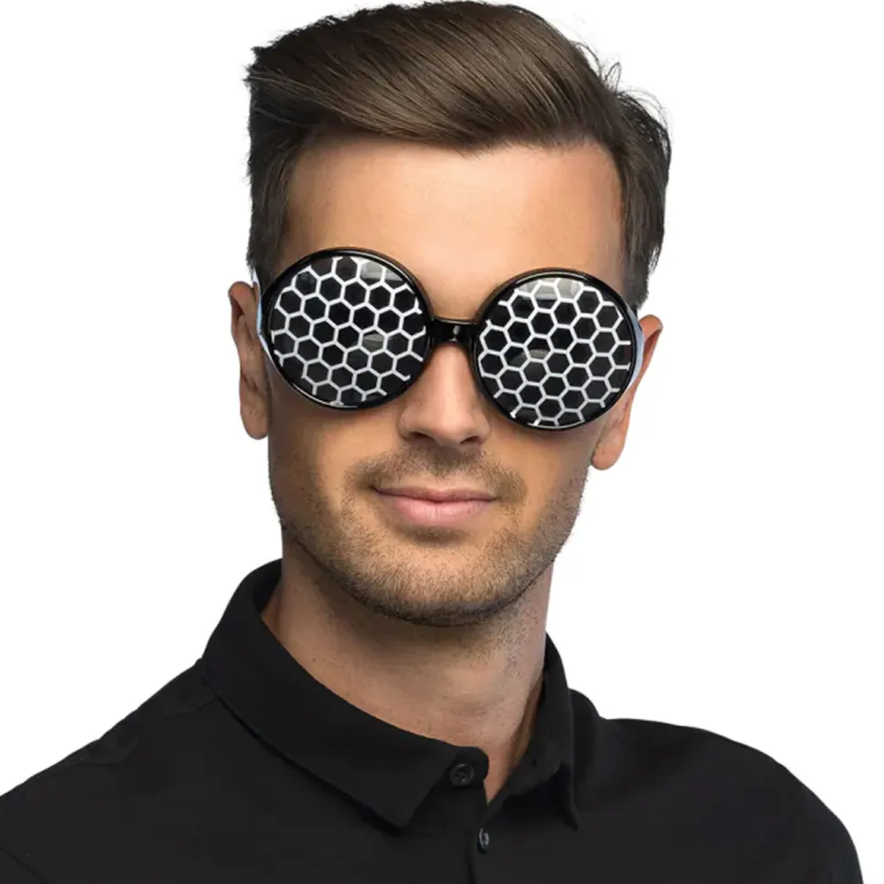 NEU Brille Wabenmuster, schwarz