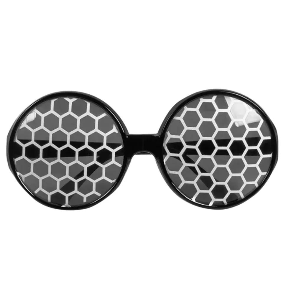 NEU Brille Wabenmuster, schwarz
