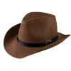 NEU Cowboy-Hut mit Band und gebogener Krempe, braun
