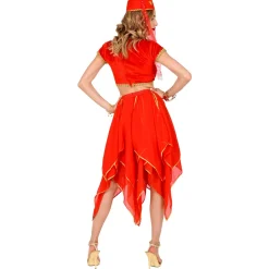 NEU Damen-Chiffon-Rock Bauchtänzerin, mehrlagig, rot, Einheitsgröße