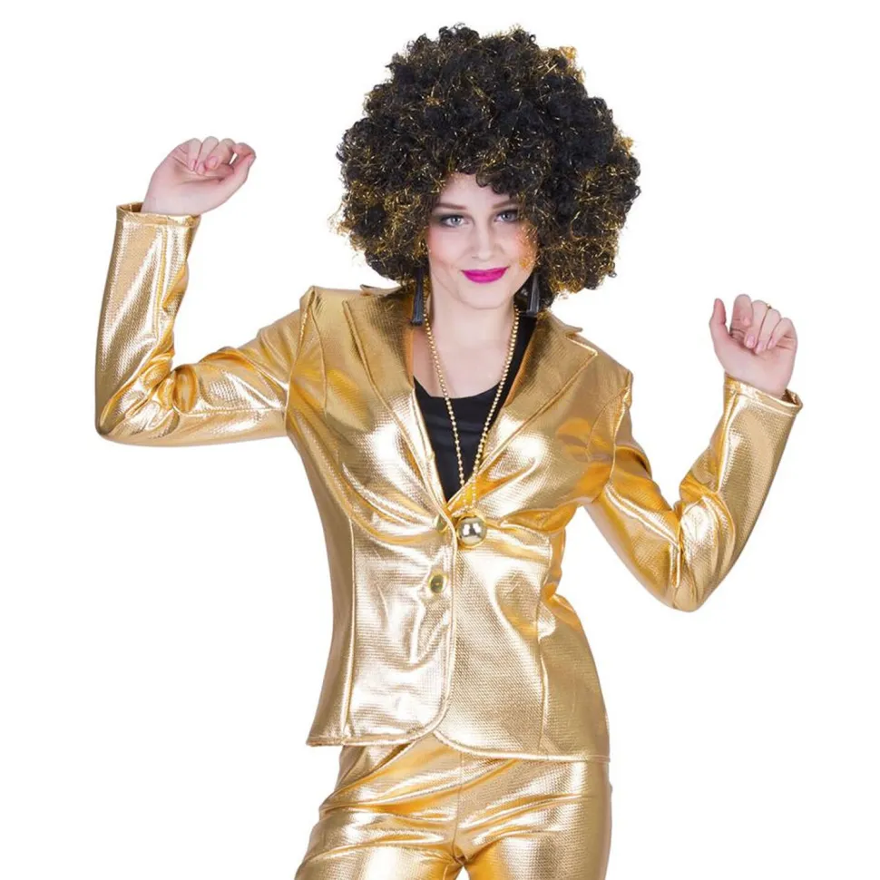 NEU Damen-Kostüm Disco-Fever-Jacke, gold, Gr. 36-38