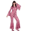 NEU Damen-Kostüm 70er-Jahre Catsuit mit Gürtel, pink, Gr. 36