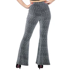 NEU Damen-Kostüm Glitzer-Schlaghose mit Strasssteinen, silber, Gr. 34-36