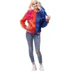 NEU Damen-Kostüm Harley Queen College-Jacke, rot-blau, Gr. 34-36