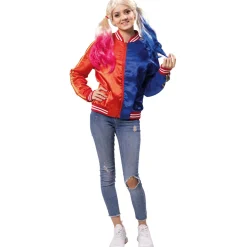 NEU Damen-Kostüm Harley Queen College-Jacke, rot-blau, Gr. 34-36