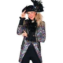 NEU Damen-Kostüm Karnevalsjacke Pailletten-Queen, Gr. XS