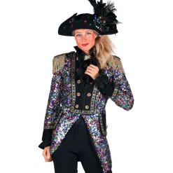 NEU Damen-Kostüm Karnevalsjacke Pailletten-Queen, Gr. XS