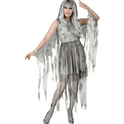 NEU Damen-Kostüm Ketten-Geist, Kleid mit Kapuze, inkl. Kette, Gr. XS