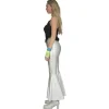 NEU Damen-Kostüm Schlaghose Disco-Fever silber, Gr. 36-38