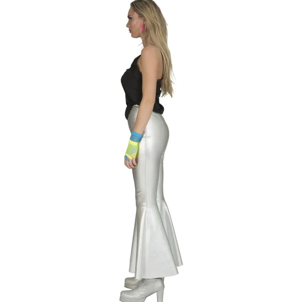 NEU Damen-Kostüm Schlaghose Disco-Fever silber, Gr. 36-38