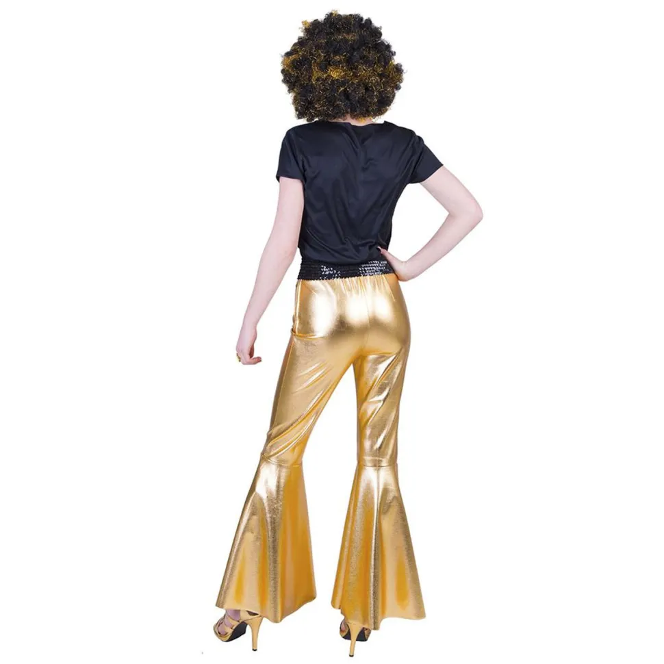 NEU Damen-Kostüm Schlaghose Disco-Fever, gold, Gr. 36-38