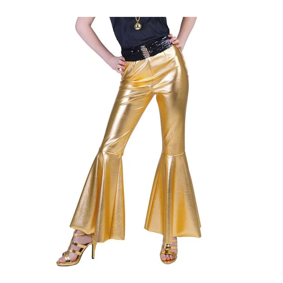 NEU Damen-Kostüm Schlaghose Disco-Fever, gold, Gr. 36-38