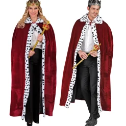 NEU Damen- und Herren Kostümumhang König / Königin, 140cm, bordeaux
