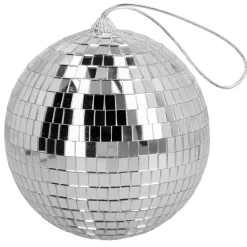 NEU Deko Discokugel 15cm, mit Aufhänger, silber