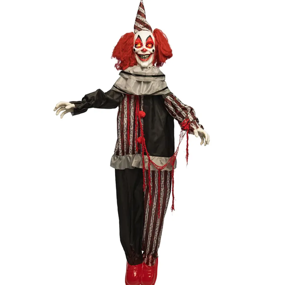 NEU Deko-Figur Halloween-Clown zum Hängen, ca. 175cm, mit Licht, Sound und Bewegung