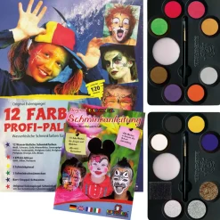 NEU Eulenspiegel 12 Farben Profi-Schmink-Palette