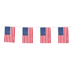 NEU Fahnenkette USA-Party, ca. 4m, aus Kunststoff