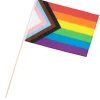 NEU Fahne Progress Pride, 30x45cm mit 75cm Stab