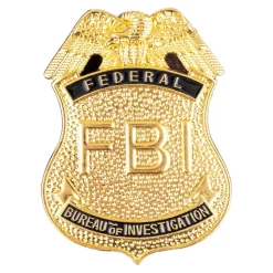 NEU FBI-Abzeichen aus Metall zum Anstecken, Gold-Optik