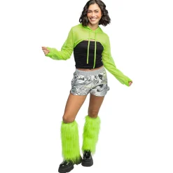 NEU Fellstulpen neongrün, mit Gummizug, schwarzlicht-geeignet
