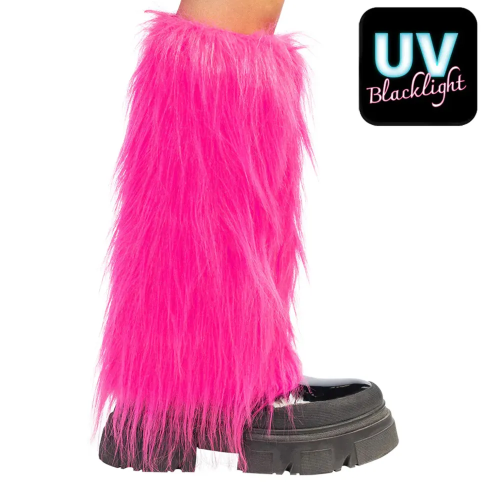 NEU Fellstulpen neonpink, mit Gummizug, schwarzlicht-geeignet