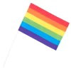 NEU Fähnchen Regenbogen Pride, ca. 20x14cm mit 40cm Stick, 6 Stück