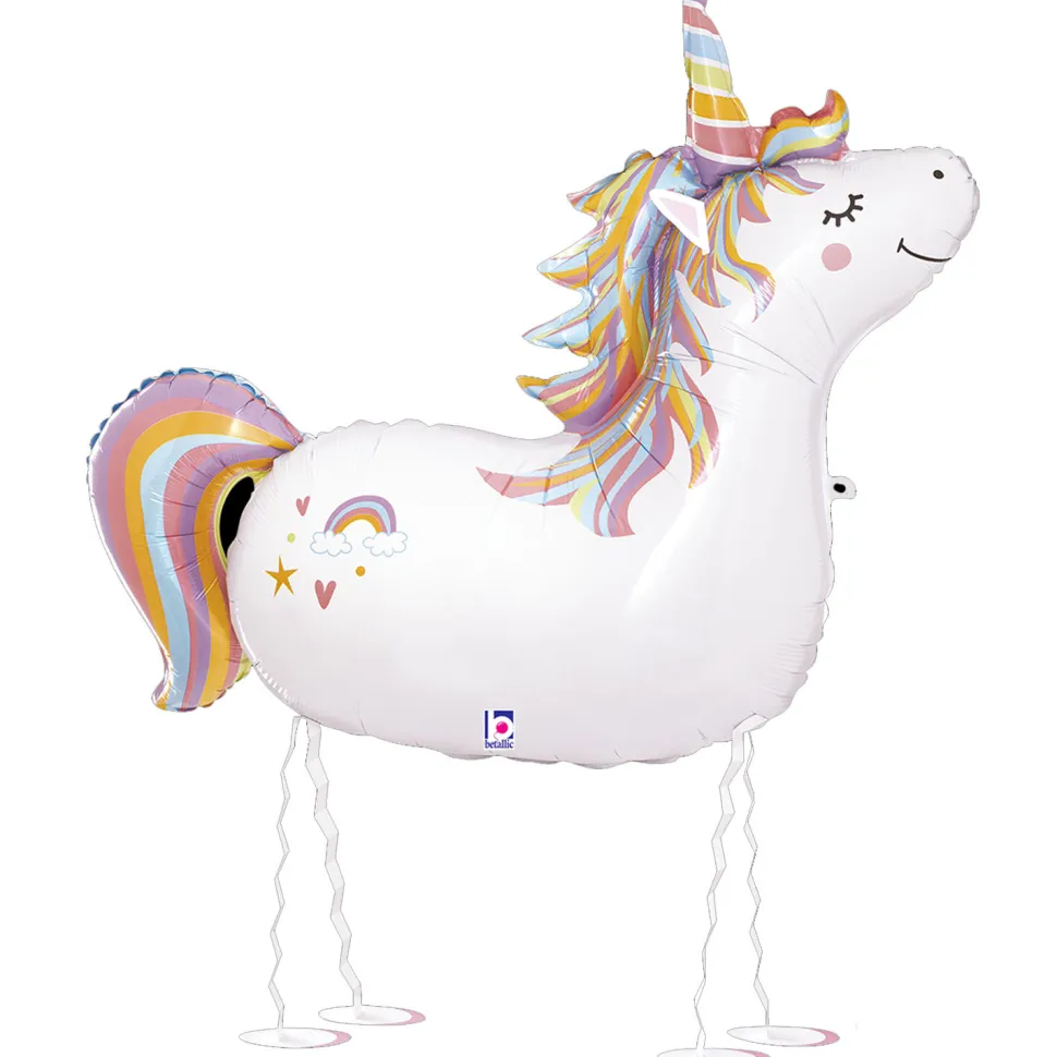 NEU Folienballon Airwalker Einhorn, weiß, 81x91cm