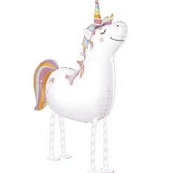 NEU Folienballon Airwalker Einhorn, weiß, 81x91cm