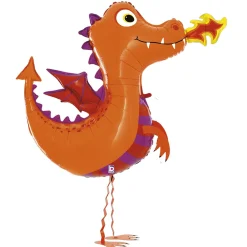 NEU Folienballon Airwalker Süßer Drache, orange, 87x95cm