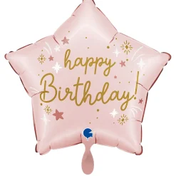 NEU Folienballon Baby-Pink Happy Birthday, rosa, 42x40cm