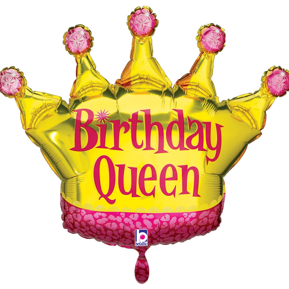 NEU Folienballon Birthday Queen Krone, 75x58cm