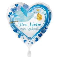 NEU Folienballon Blau - Alles Liebe zur Geburt - ca. 45cm Durchmesser