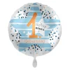 NEU Folienballon Blue Stars - Hip Hip Hurra 1. Geburtstag - ca. 45cm Durchmesser