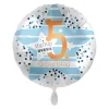 NEU Folienballon Blue Stars - Hip Hip Hurra 5. Geburtstag - ca. 45cm Durchmesser