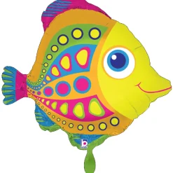 NEU Folienballon Bunter Fisch, 55x49cm