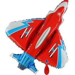 NEU Folienballon Düsenjet Starfighter, rot-blau, 86x67cm