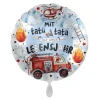 NEU Folienballon Feuerwehr - Mit tatü tata ins neue Lebensjahr - ca. 45cm Durchmesser