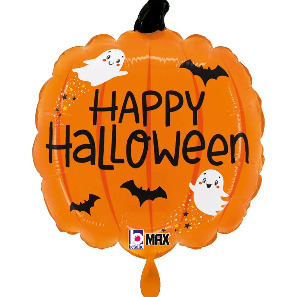 NEU Folienballon Halloween Happy Kürbis, orange, 34x39cm