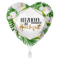 NEU Folienballon - Herzlichen Glückwunsch zur Hochzeit - ca. 45cm Durchmesser