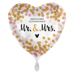 NEU Folienballon - Hochzeit Herzlichen Glückwunsch - ca. 45cm Durchmesser