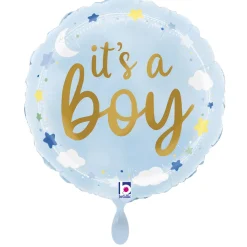 NEU Folienballon It's a Boy Sterne und Wolken, blau, 35cm
