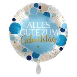 NEU Folienballon Lucky Blue - Alles Gute zum Geburtstag - ca. 45cm Durchmesser